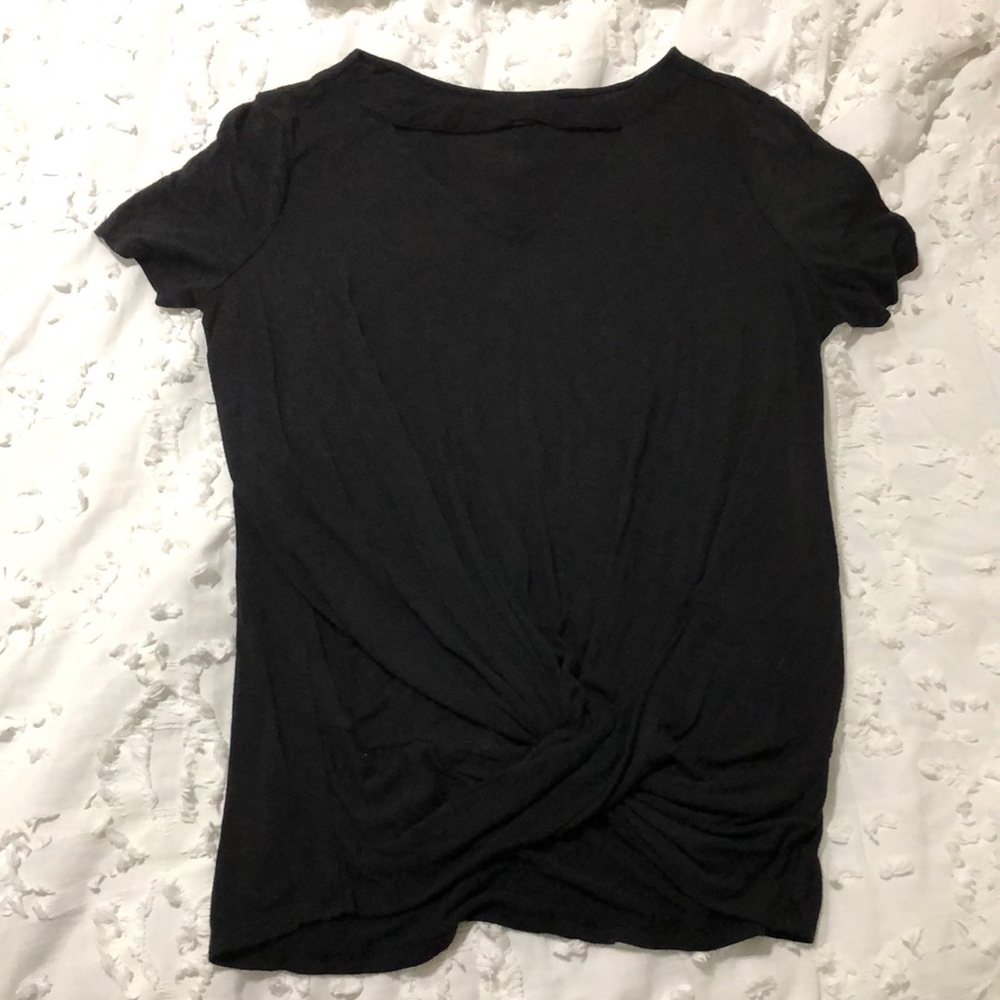 Black short sleeve blouse